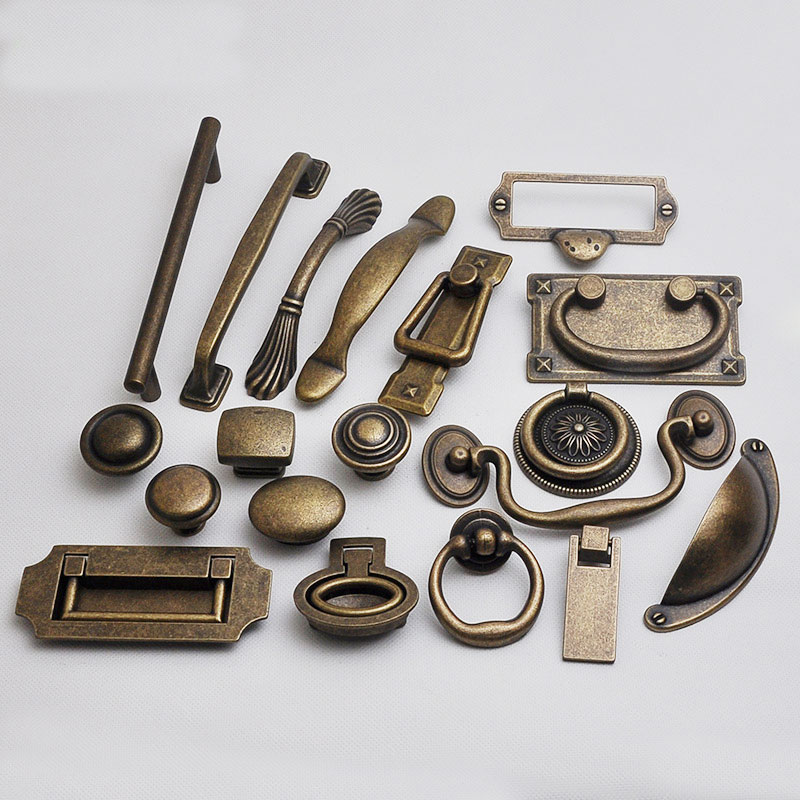 Cabinet door handle American-style European kitchen door? Tatami Chinese single-hole copper door handle with car wardrobe drawer