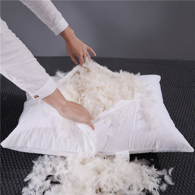Hilton down pillow for export, 100% white goose down core, hotel white goose down pillow for sleep, soft neck protection pillow