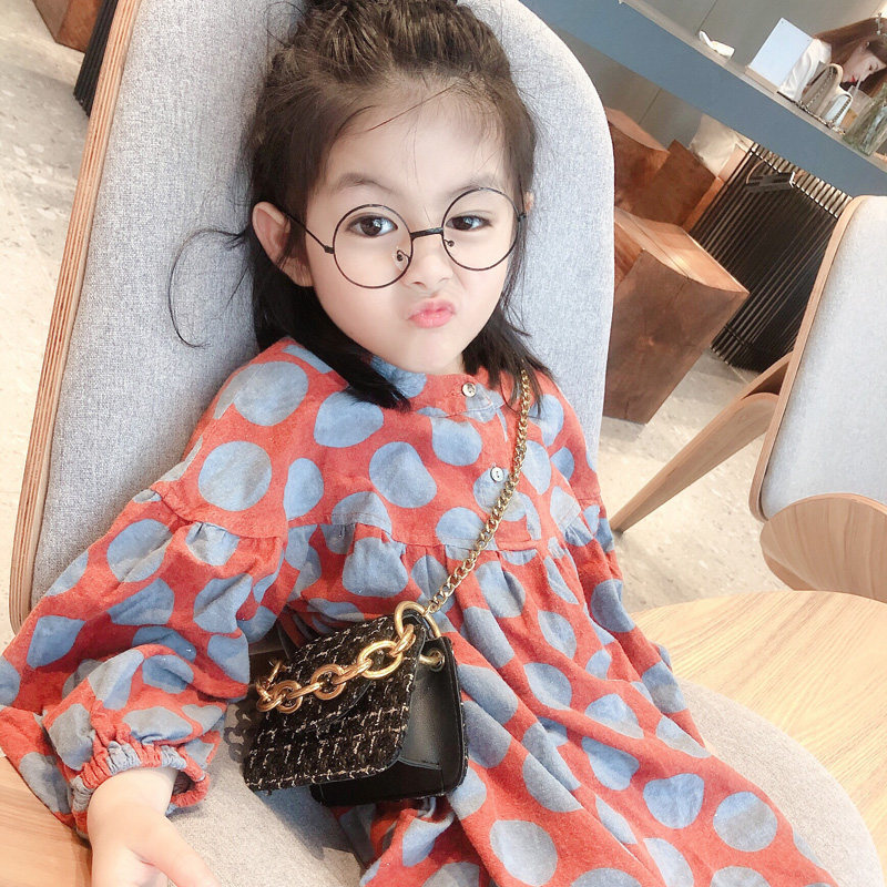 Baby Skew Satchel Girl Fashion Chain Single Shoulder Zero Money Small Bag Package Parent-child Bag Tide Girl Children Mini Korean Version