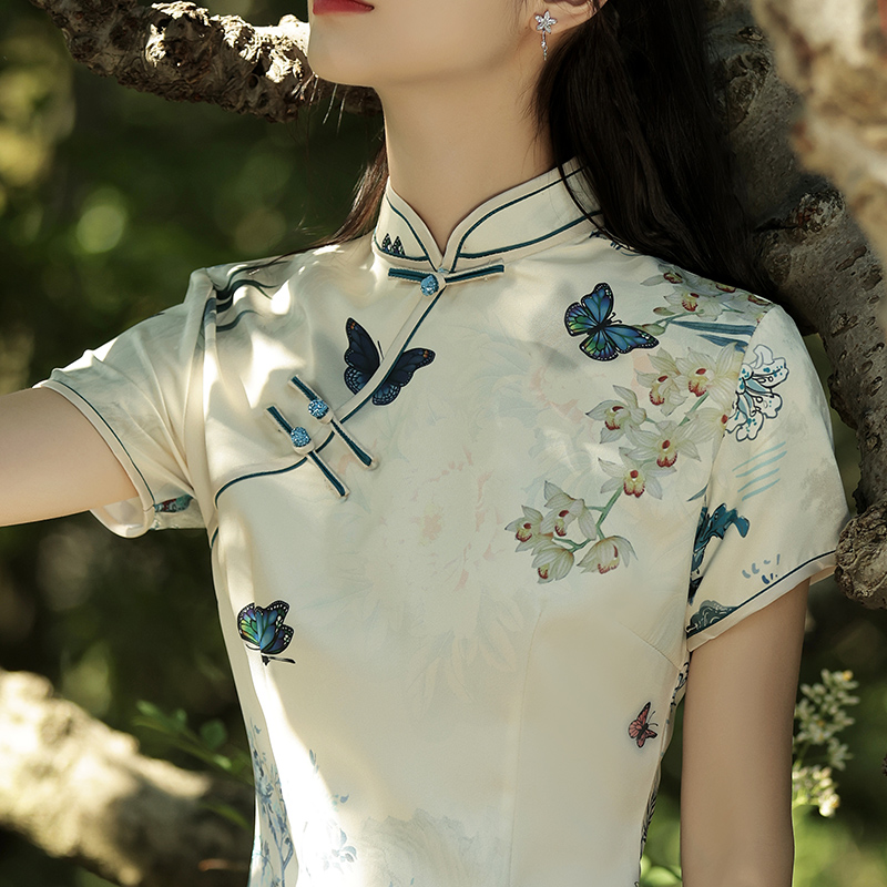  Short -sleeved butterfly love flower+XXXL  