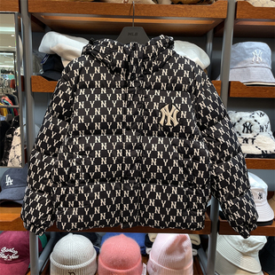 MLBNY满标老花休闲连帽保暖羽绒服
