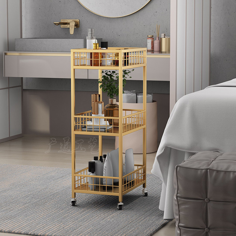 Nail art trolley rack kitchen artifact mobile newborn baby snacks multi-layer beauty salon floor-to-ceiling storage rack