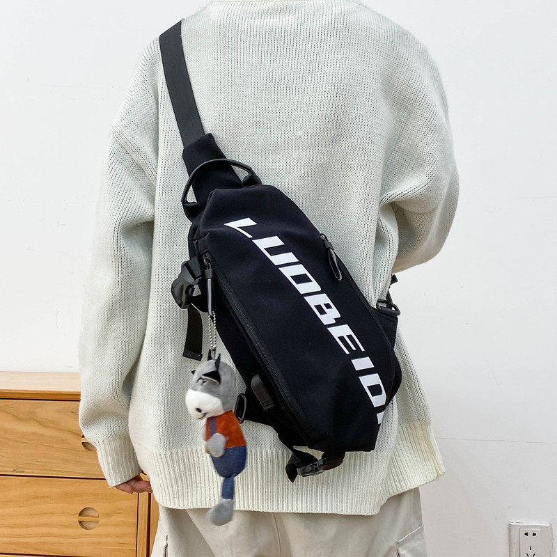 Campus Tide Cool Locomotive Riding Bag Inclined Shoulder Bag for men, Japan-ROK Chauded satchel satchel students casual chest bag rear shoulder bag