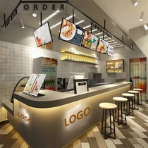 Milk tea shop cashier counter dessert shop cashier counter beverage shop front desk corner curved water bar counter customization