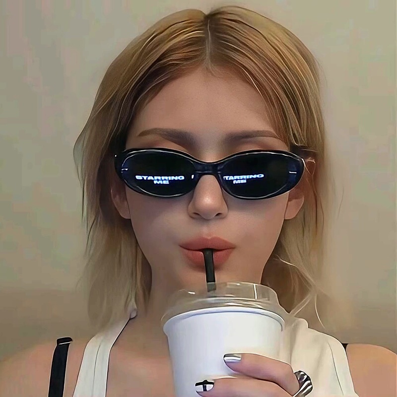 Somi Kim's Same Style Sunglasses for Women, High-End Korean Version, Star-Shaped Oval, Slimming, Face-Shaping Sunglasses for Men