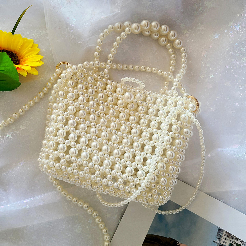 Handmade Pearl Bag DIY Beading Material Kit New Style LAOSHU Basket Bag ins Casual Woven Crossbody Bag Hollow Trendy Handmade Pearl Bag DIY Beading Material Kit New Style LAOSHU Basket Bag ins Casual Woven Crossbody Bag Hollow Trendy
