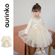 Flower girl wedding little girl dress autumn winter dress foreign baby princess dress children birthday dress