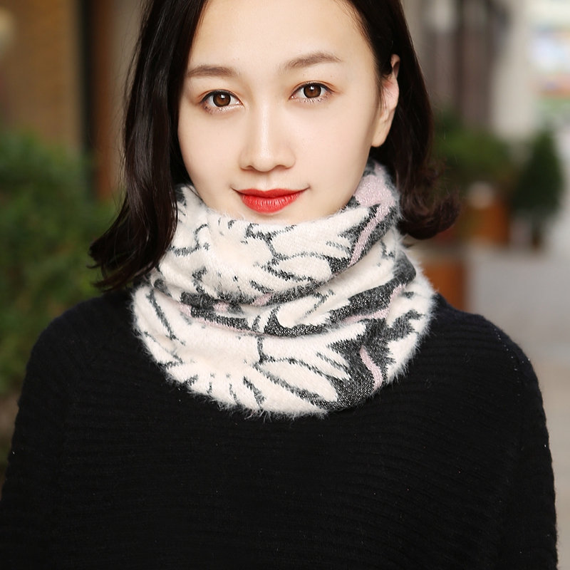 Collar scarf women's pullover hat autumn and winter knitted wool dual-use thick warm outdoor cycling ear protection neck neck cover