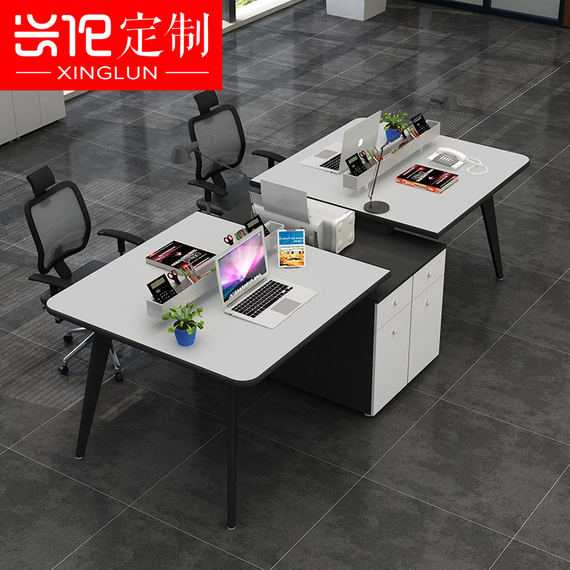 Office furniture staff desk 4 people with screen working position 2 persons brief modern employee table cassetto 6 people