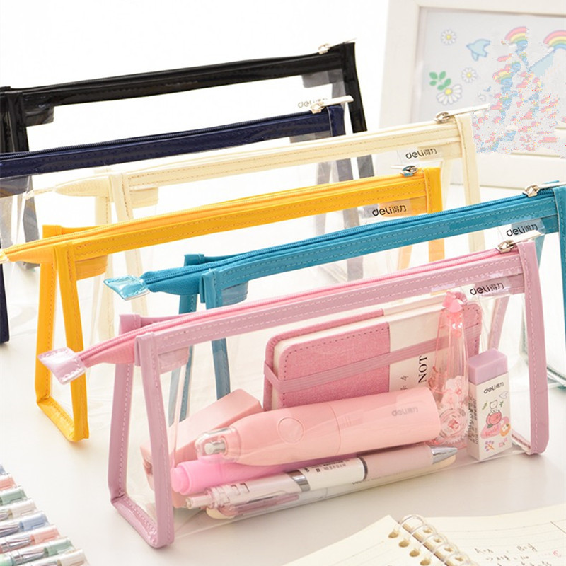 (Phoenix Xinhua Bookstore Flagship Store Officer Net) Right-hand Stationery Transparent Pen Bag Large Capacity Brief High Face Value Adolescent Girl Hearts Little Fresher Students With Salt Series Pen Bag Triangle Makeup Bag Bag