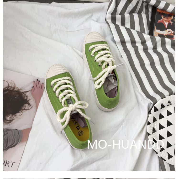 Giải phóng mặt bằng giày vải nữ cổng hương vị retro cổng gió cihc nữ sinh viên Hàn Quốc phong cách Harajuku hoang dã giày thể dục
