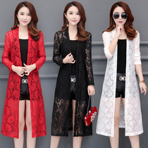 Lace Hollow Out Cardigan Sunscreen Women Long Joker Summer Shawl Coat Thin 2018 Korean Cloak