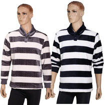 Foreign trade day single male Winter thick warm and super soft embossed double-sided velvet sports leisure home clothing shirt T-shirt