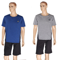 Outer code day single male quick-drying breathable cool sports casual shorts short-sleeved T-shirt suit running fitness large neckline