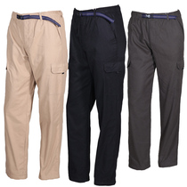 Foreign trade day single mens warm windproof cotton pants travel mountaineering trousers inside flocking belt multi-pocket overalls