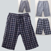 Japanese mens cotton summer home casual home pants big pants shorts 5-point pants