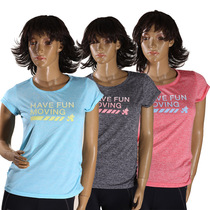 Foreign Trade Day Single Womens Quick Dry Sports Leisure Short Sleeve T-Shirt Yoga Running Fitness Top Pullover