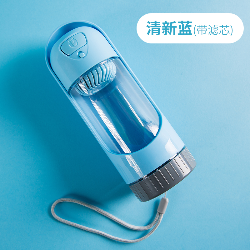 Fresh Blue Filter [Limited Time Special]Dog go out kettle Water drinker portable Water cup walk a dog Water dispenser Accompanying feed Water bottle Pets outdoors articles