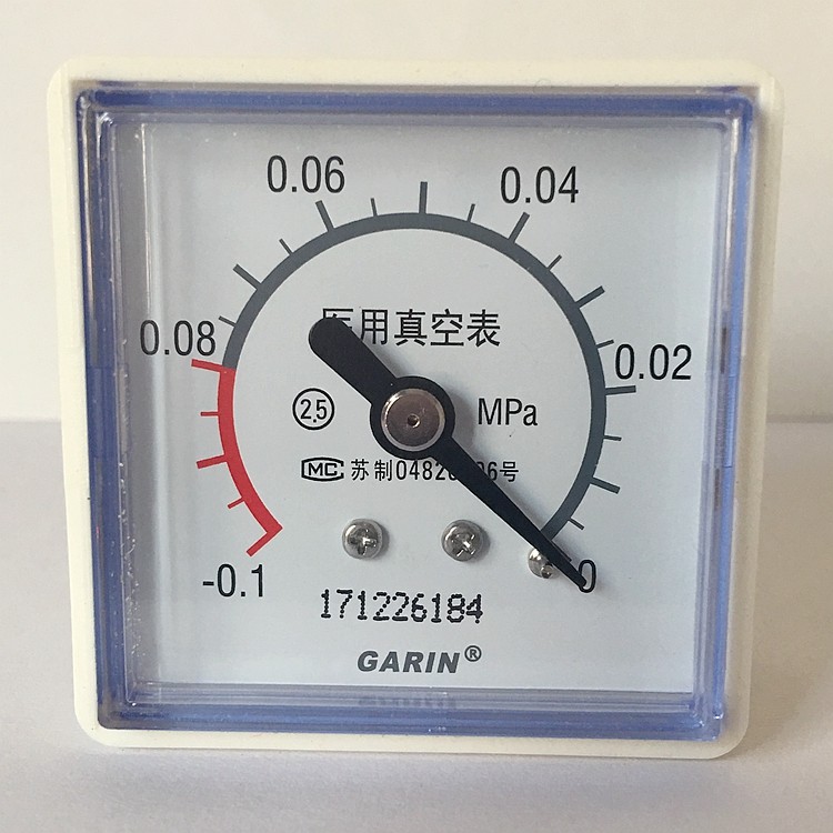 方形医用真空压力表/鱼跃吸引器7C/7A-23B/D/吸痰器7E-A/B负压表