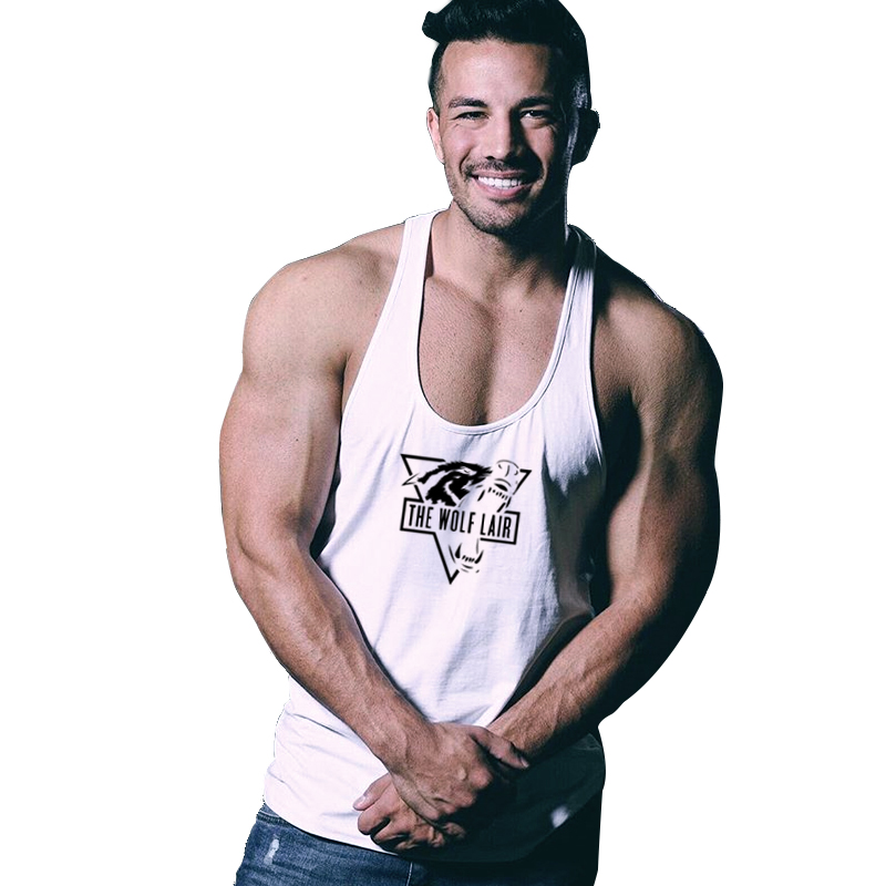 Cơ bắp nam anh tập thể dục thể thao vest bodybuilding sling rò rỉ bông thở trở lại lỏng lẻo lớn từ mã vest