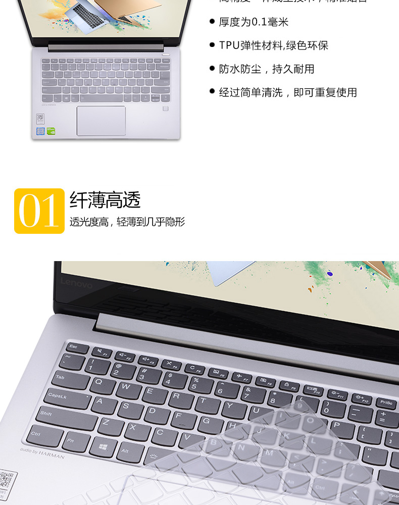 Gấp phim pha lê bàn ​​phím máy tính xách tay màng bảo vệ thích hợp cho Lenovo nhỏ thời trang 7000-1314 15 nhỏ máy tính mới 14-2019 15,6-inch 13,3-inch đầy đủ bảo hiểm thủy triều 5000 phụ kiện yoga710 - Phụ kiện máy tính xách tay túi đựng laptop hp