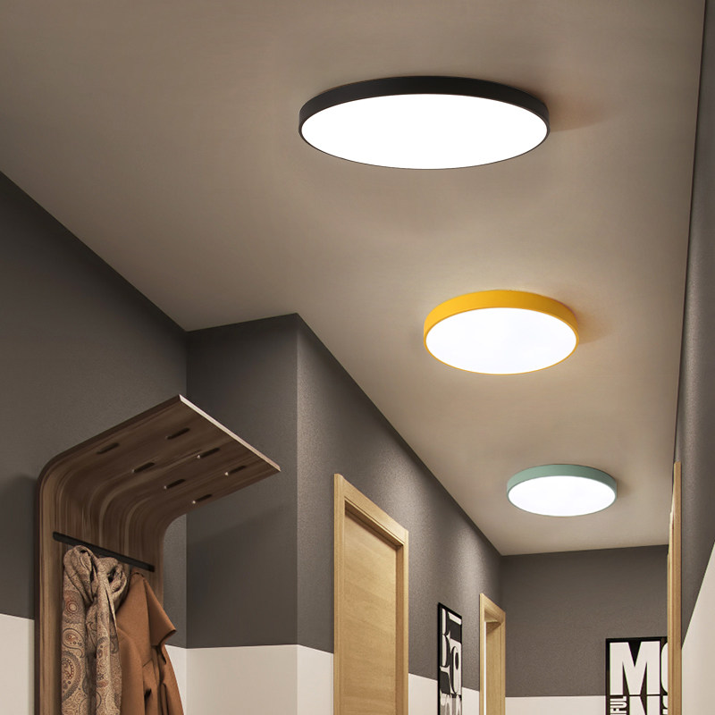 Bedroom Lamp Creativity Ultra Slim Round Balcony Lamp Brief modern walking track lamp Nordic cozy romantic LED suction light