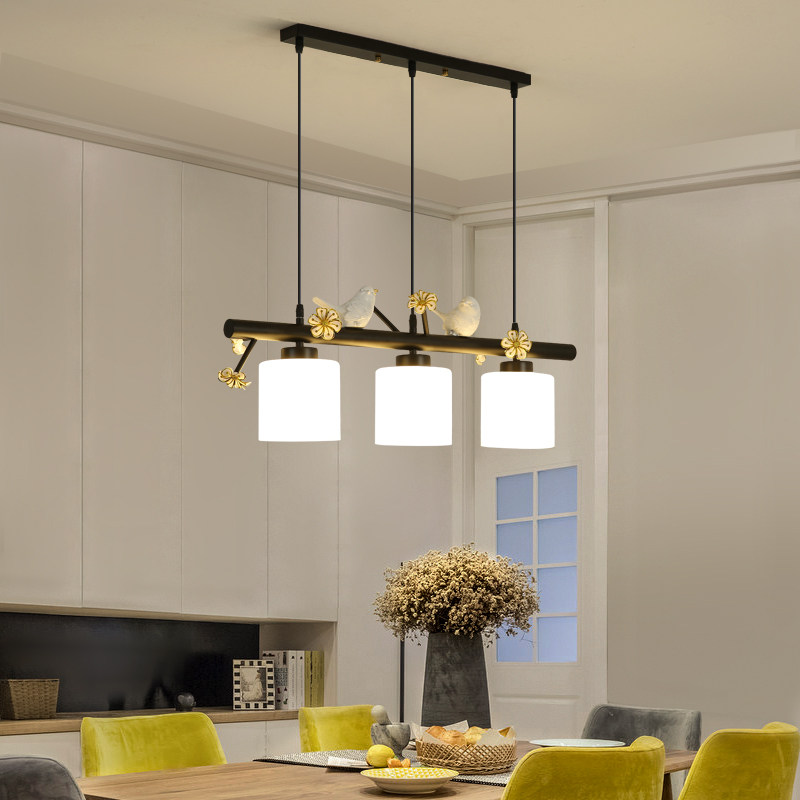 Dining room chandelier simple modern Nordic creative light luxury three-headed bird dining room lamp 2021 new dining table lamps