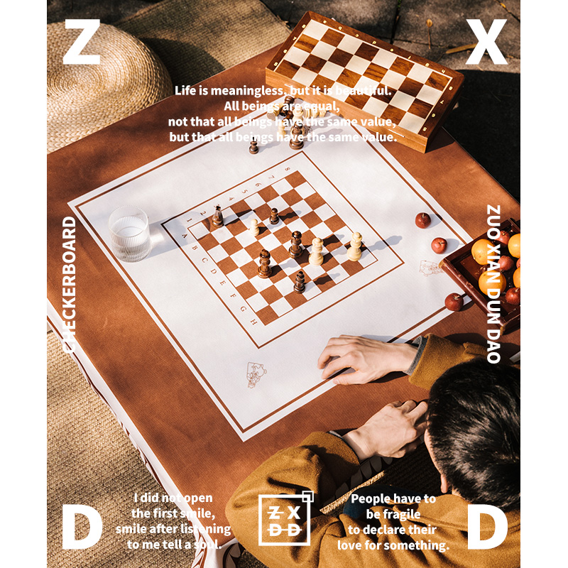 Zuoxian Dundao Chessboard Chess Tablecloth Table Cloth PVC Waterproof Oil-proof Tea Table Cloth Table Mat Decorative Fabric