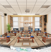 Length leg floating window table solid wood training class table and chairs Home tutoring class table and chairs