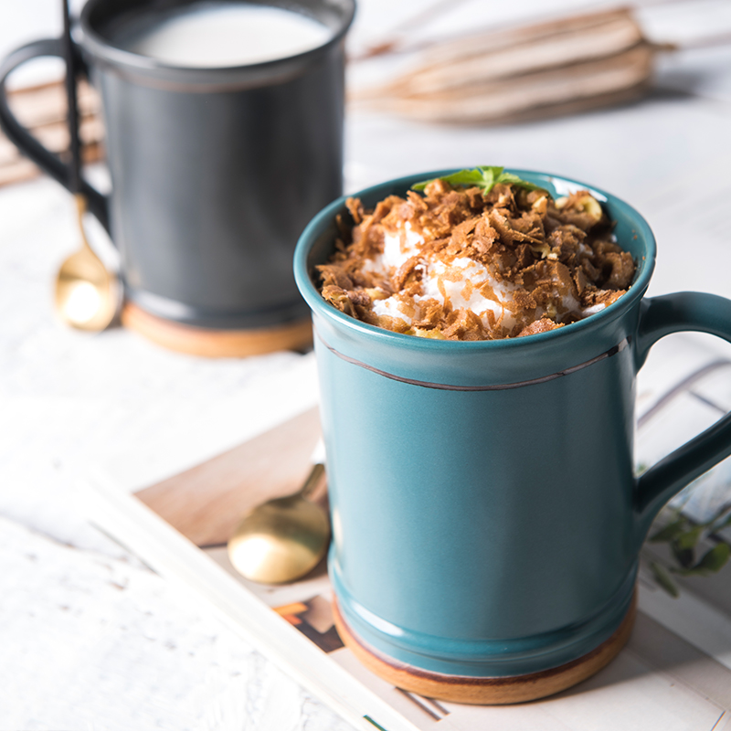 Lototo Japanese ceramic creative breakfast cup of coffee cup ultimately responds a cup of household contracted milk cup keller cup