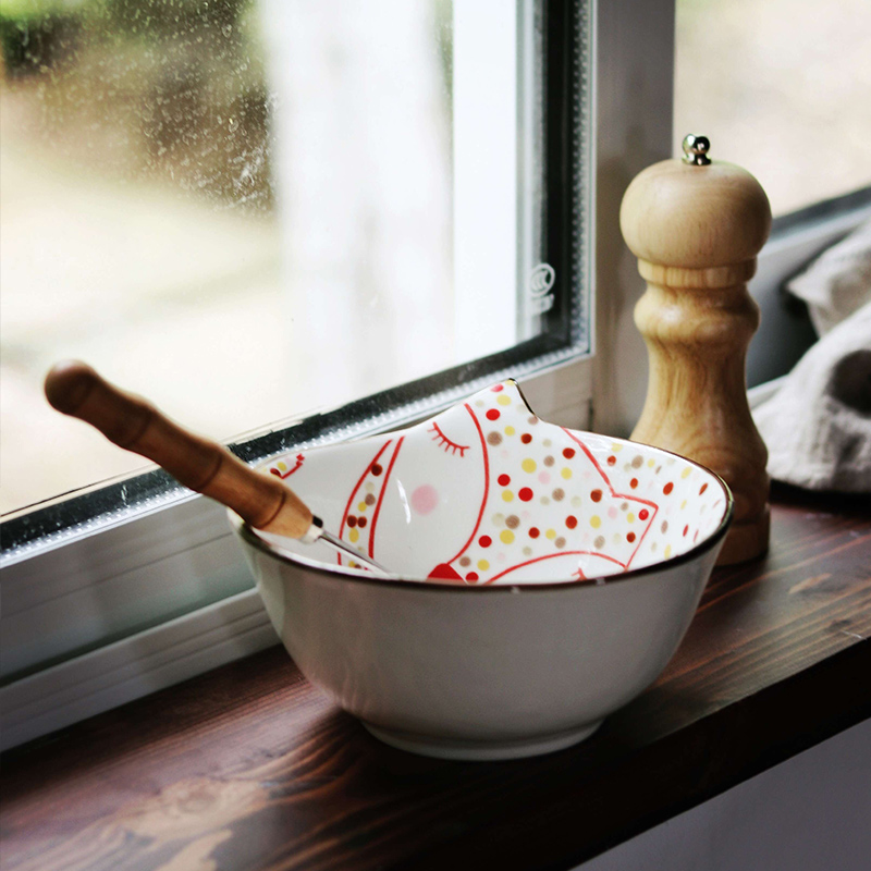 Lototo Japanese ceramics express animal disc children plate household jobs children bowl of vegetable salad sauce dish
