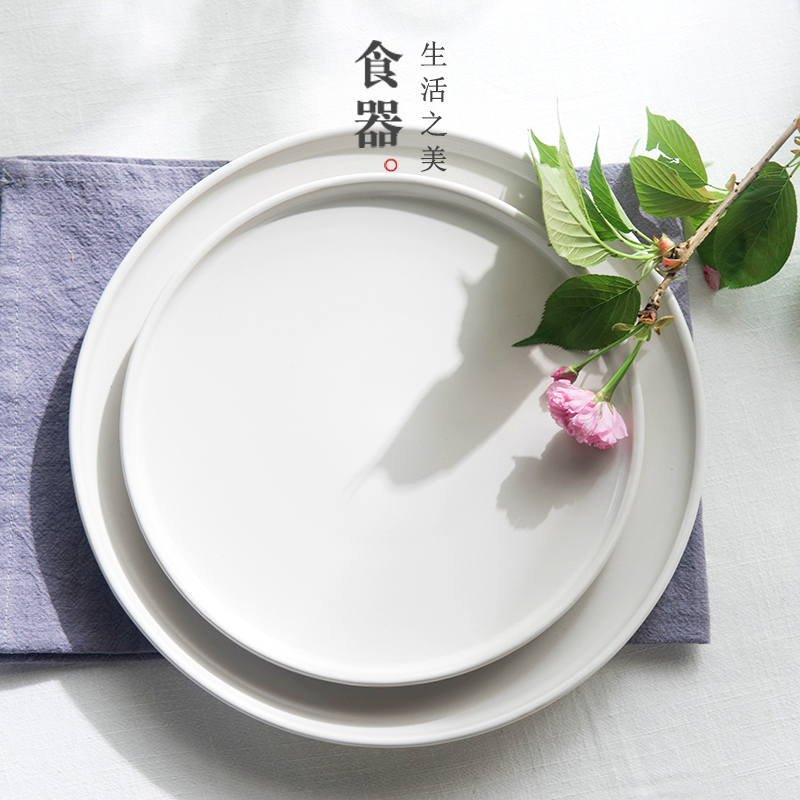 Creative lototo Japanese steak western flat ceramic plate plate plate disc big plate plate