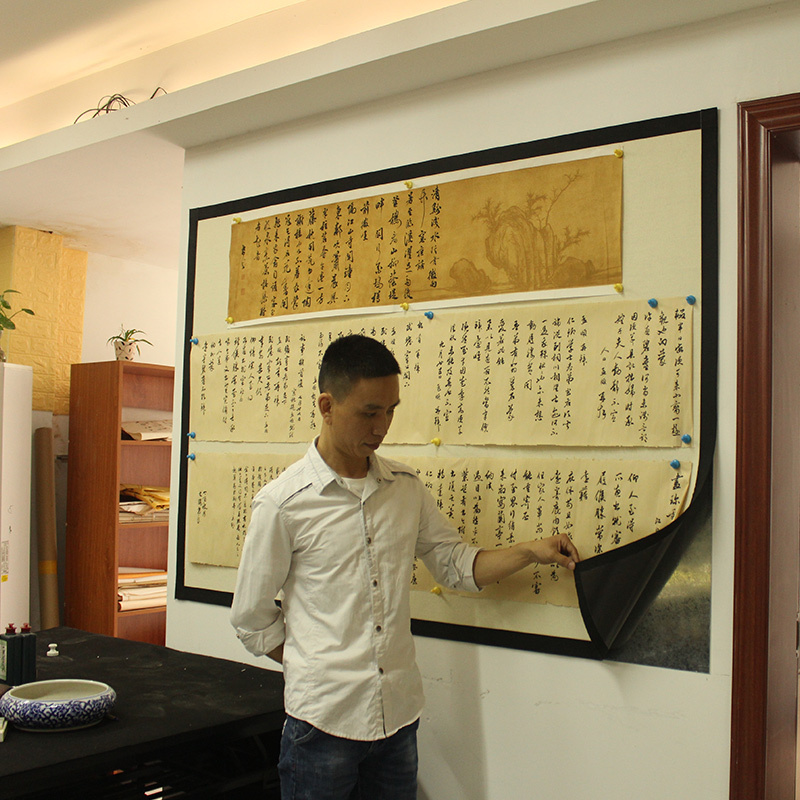 Qiyue Reinforced Magnetic Felt Wall Iron Board for Calligraphy and Painting, Magnetic Calligraphy and Painting Wall, Fine Brushwork Painting Board, Magnetic Studio Wall