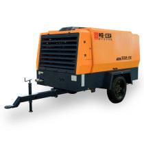 Manufacturer direct selling red five-ring medium diesel mobile screw air compressor HG550-13