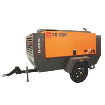Manufacturer direct selling red five-ring medium diesel mobile screw air compressor HG450L-8