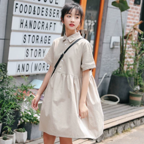 Весеннее платье, длинная юбка, коллекция 2023, французский стиль, подходит для подростков, воротник поло