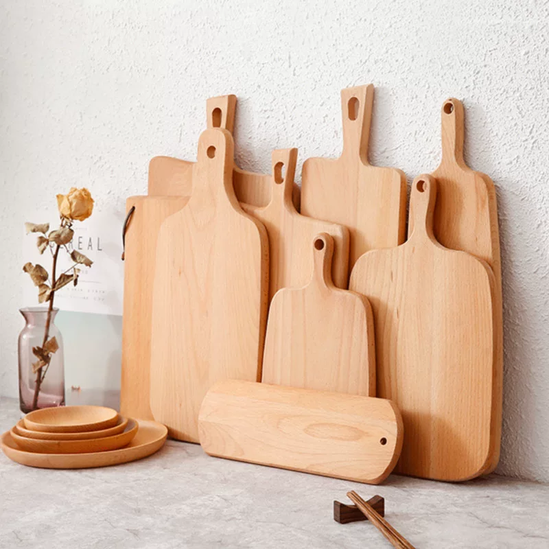 Japanese beech wood pizza bread fruit cutting board wooden kitchen cutting board solid wood western steak sushi tray