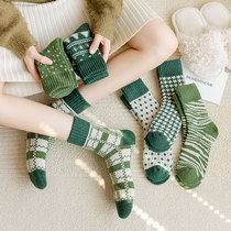 (1 - 2 double - mounted) Japanese autumn and winter thickness ring small fresh green personality girl