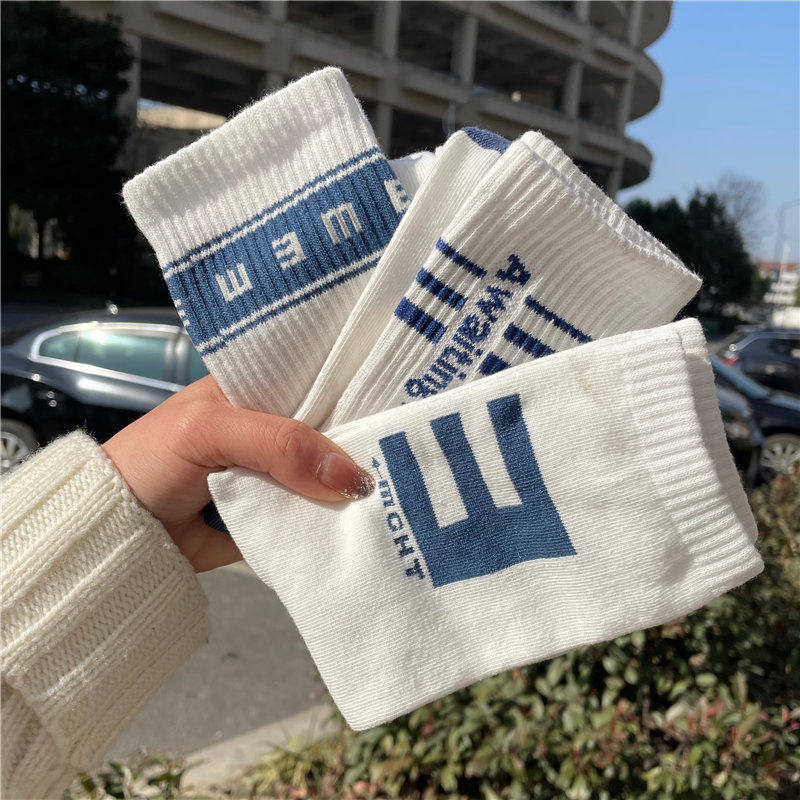 (3 double)white and blue sports trend size 37-43 unisex