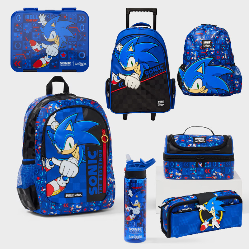 Australian Smiggle Children's Schoolbag Sonic Large Cartoon Backpack Large Capacity Backpack for Men and Women Australian Smiggle Children's Schoolbag Sonic Large Cartoon Backpack Large Capacity Backpack for Men and Women