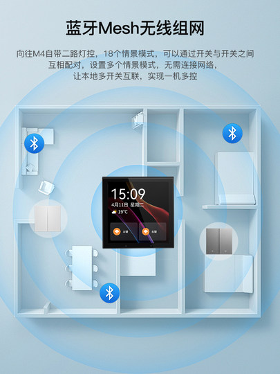 HOPE yearns for Bluetooth wireless smart touch screen scenario zero fire switch panel smart home switch
