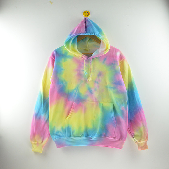 20 years of spring loaded with hand-dyed rendering of the gradual layer of rainbow sweatshirt fashion Rainbow Progressively Embroidered with hoodie ladies