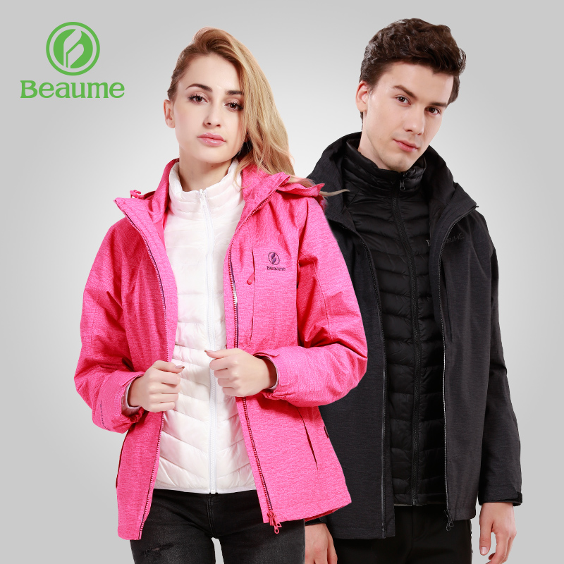 Beaume North customer outside stormtrooper jacket down inside three-in-one waterproof warm removable mountaineering clothing for men and women