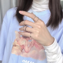 Ring female ins tide a set of fashion personality index finger joint ring cold wind Net Red little finger tail ring couple simple