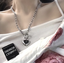 Necklace ins cold wind female niche design sense sweater chain love pendant hip hop retro choker New