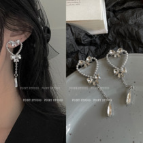 Advanced sense Love earrings 2021 New Tide earrings light luxury long earrings niche exaggerated Net red earrings women