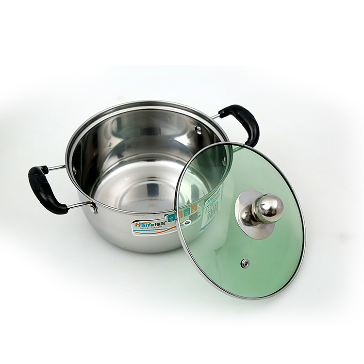 Sea Hair 304 Thickened Stainless Steel Milk Pan Soup Pan not Covered With Pan Baby Hot Milk Pan Stockpot double handle pan Single handle pan