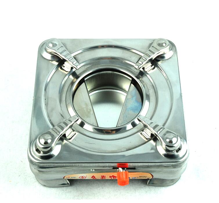 Outdoor camping home stainless steel alcohol stove square butterfly stove square small chafing dish adjustable firepower