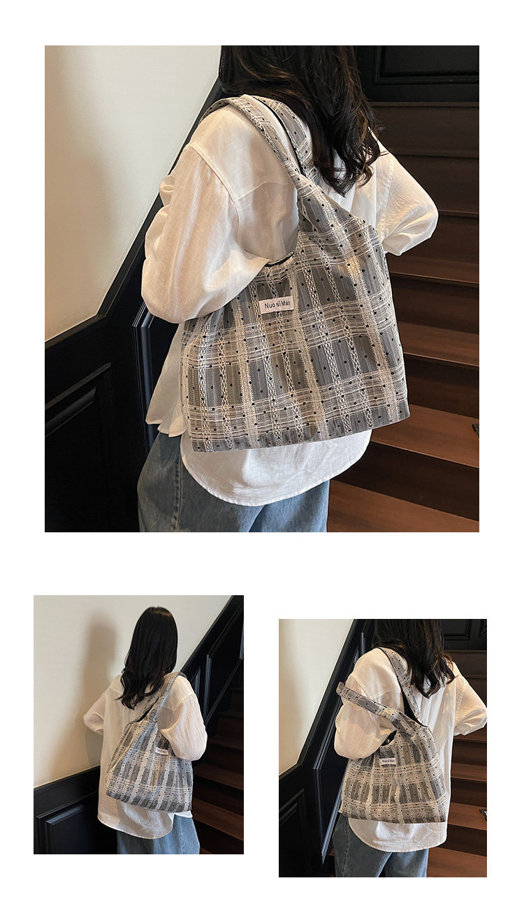 Borsa tote in tela da donna, borsa a secchiello a tracolla_voghion.com