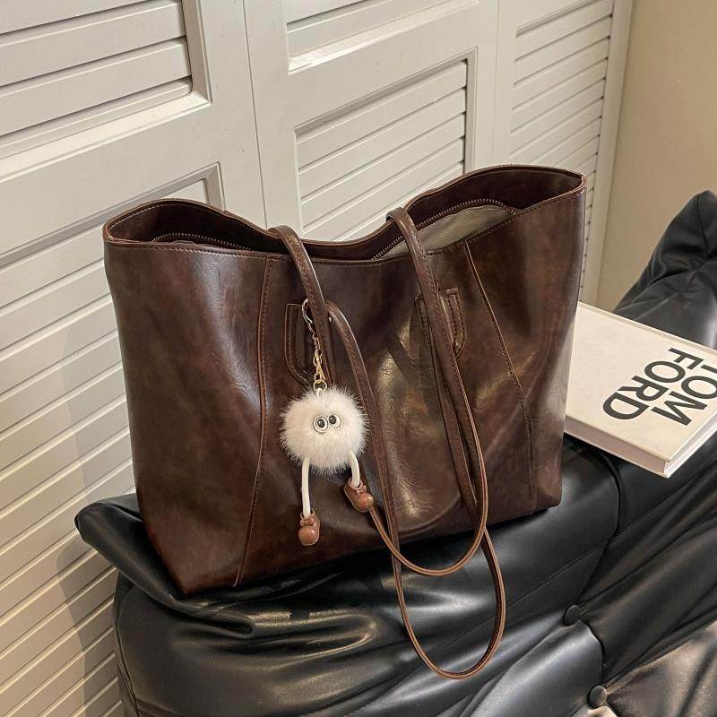 Женская сумка большой емкости 2025, новинка весны и лета, высококачественная коричневая сумка через плечо для студентов колледжа, сумка-тоут для пригородных поездок